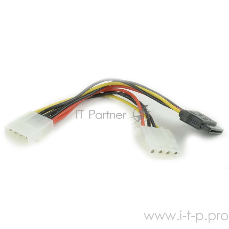 Кабель Gembird/Cablexpert Кабель питания SATA, 15см, molex 4pin/molex4pin+sata 15pin, на 2 устр. (CC-SATA-PSY2)