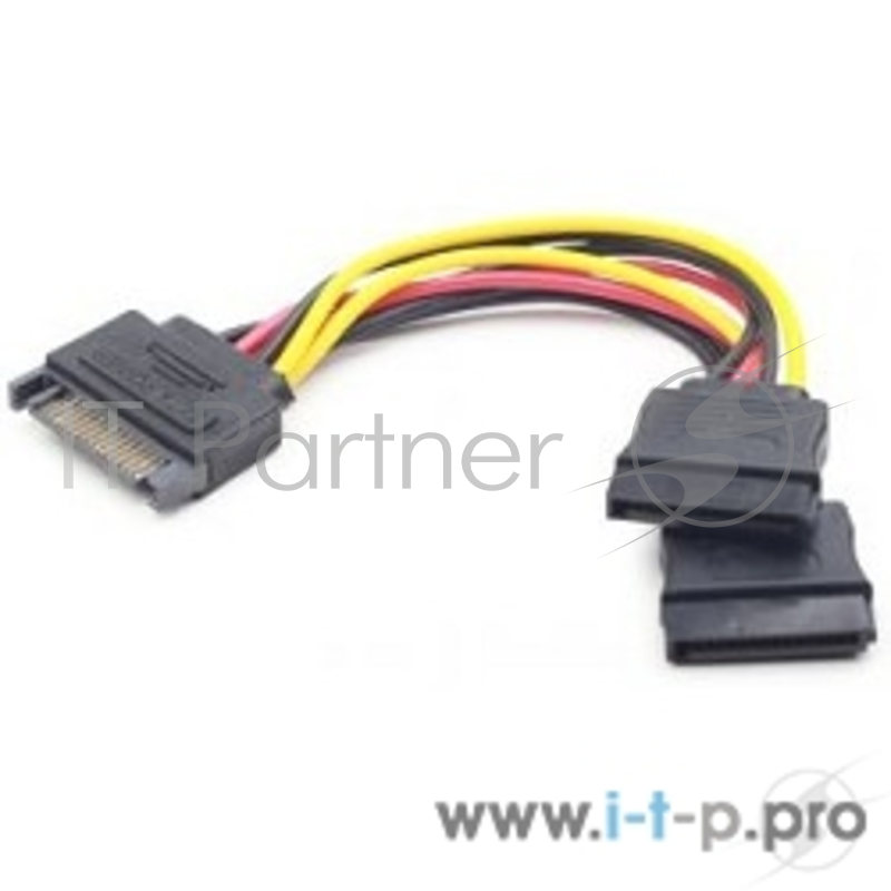 Кабель Gembird/Cablexpert Кабель питания SATA, 15см, 15pin (M)/2x15pin(F), на 2 SATA устр (CC-SATAM2F-01)