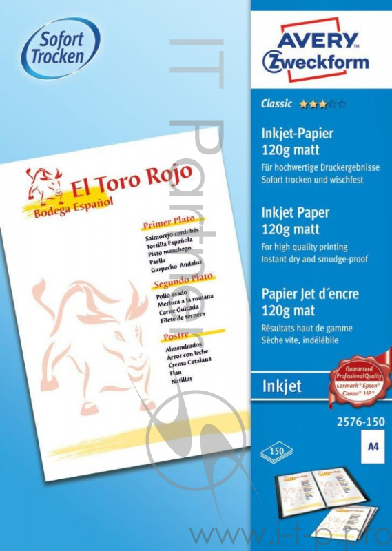 Фотобумага Avery Zweckform 2576-150 A4/110г/м2/150л. матовое для струйной печати