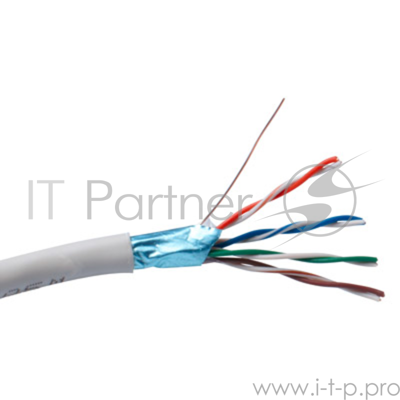 Кабель Exegate EX190970RUS Кабель FTP 4 пары кат.5e Exegate CCA, 24AWG, экран, 305м pullbox, серый