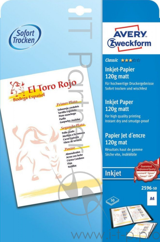 Фотобумага Avery Zweckform 2596-50 A4/110г/м2/50л. матовое для струйной печати