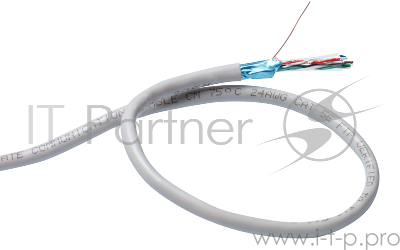 Кабель Exegate EX138967RUS Кабель FTP 4 пары кат.5e Exegate Special медь, экран, 305м pullbox, серый