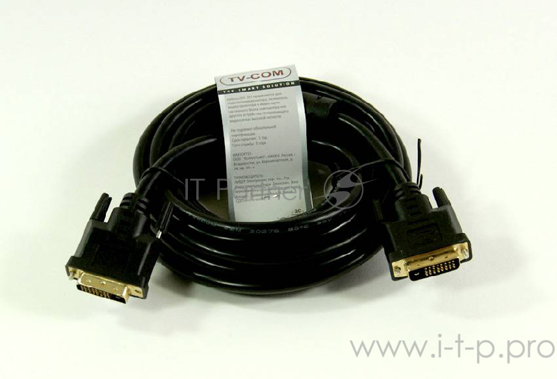 Кабель TV-COM Кабель DVI-D Dual link 25M/25M, экран, феррит.кольца, 5м (CG441D-5M) 6926123462607