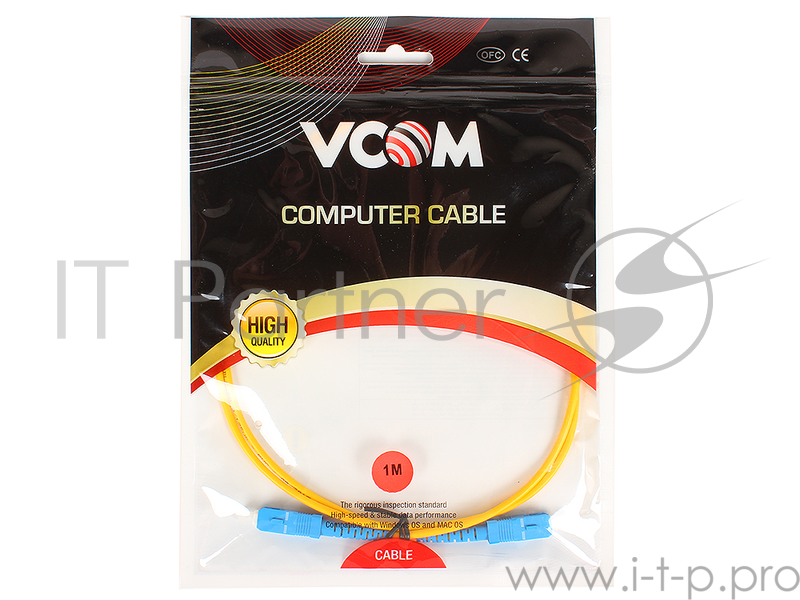 Оптоволоконный кабель VCOM VSU202-1M Оптический шнур SC-SC,UPC,одномодовый,Simplex
