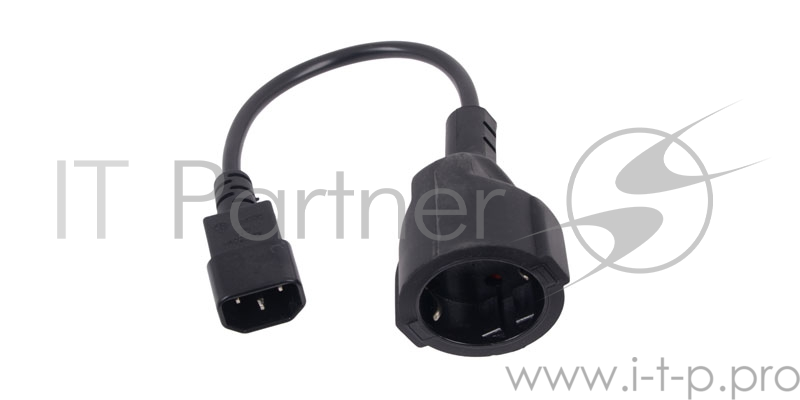 Кабель VCOM CE002-CU0.75-0.15M Кабель-переходник UPS-розетка VCOM (IE-320 C14 to Socket Type-F) 3Gx0,75mm VDE CE002