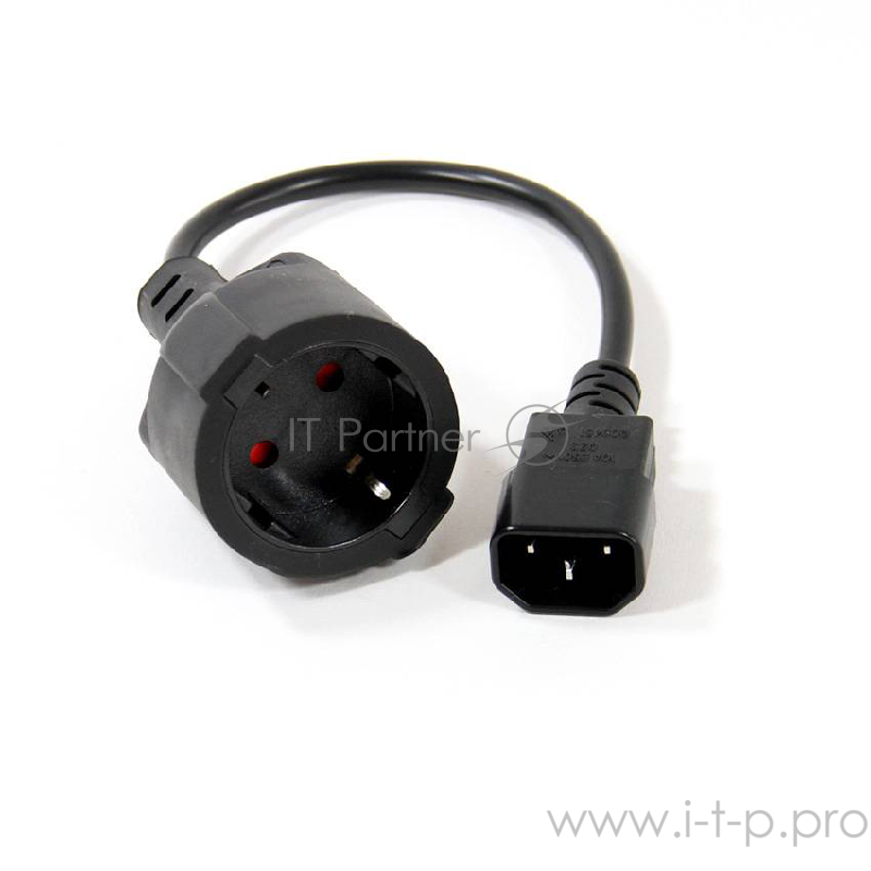 Кабель VCOM CE002-CU0.75-0.15M Кабель-переходник UPS-розетка VCOM (IE-320 C14 to Socket Type-F) 3Gx0,75mm VDE CE002