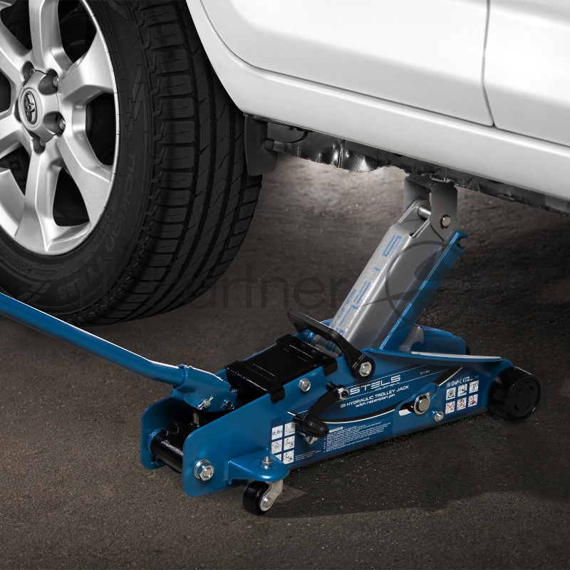STELS Домкрат гидравлический подкатной с фиксатором, 2,5т 140-385 мм 51152