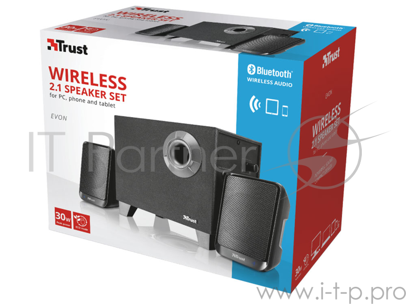 Колонки TRUST 2.1 ZELOS BT black (30Вт,3,5mini-jack)