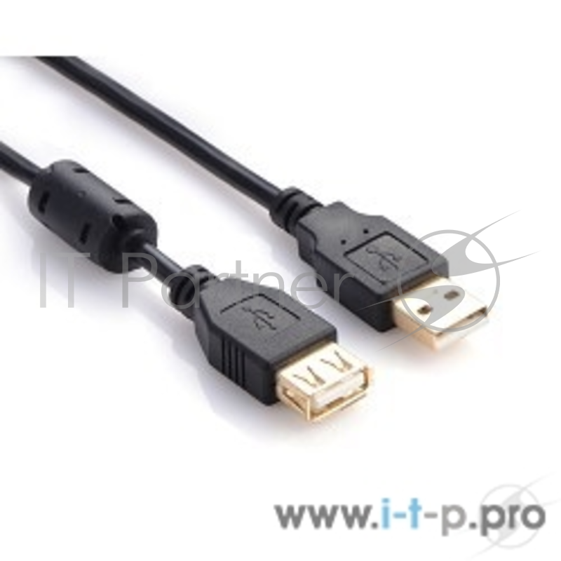 Кабель Greenconnect Удлинитель USB 2.0 0.75m GCR-UEC3M-BB2S-0.75m AM / AF, AWG 28 / 28 Premium, двойное экранирование, антифриз, черный