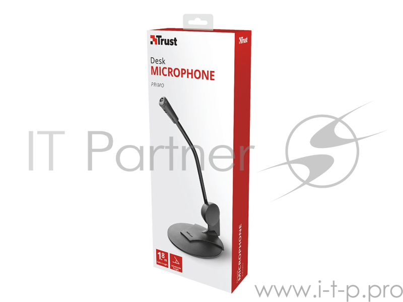 Микрофон TRUST PRIMO (настольный микрофон,Кабель 1,8м,3,5 мм,Регулируемый угол)