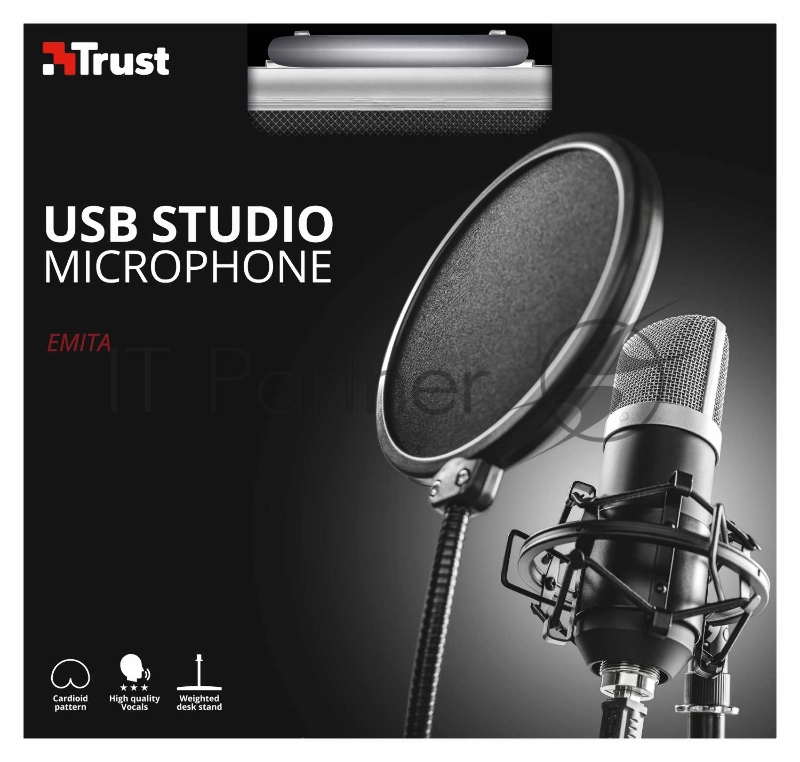 Микрофон TRUST GXT 252 EMITA (игровой ,стрим,паук стойка защита,USB)