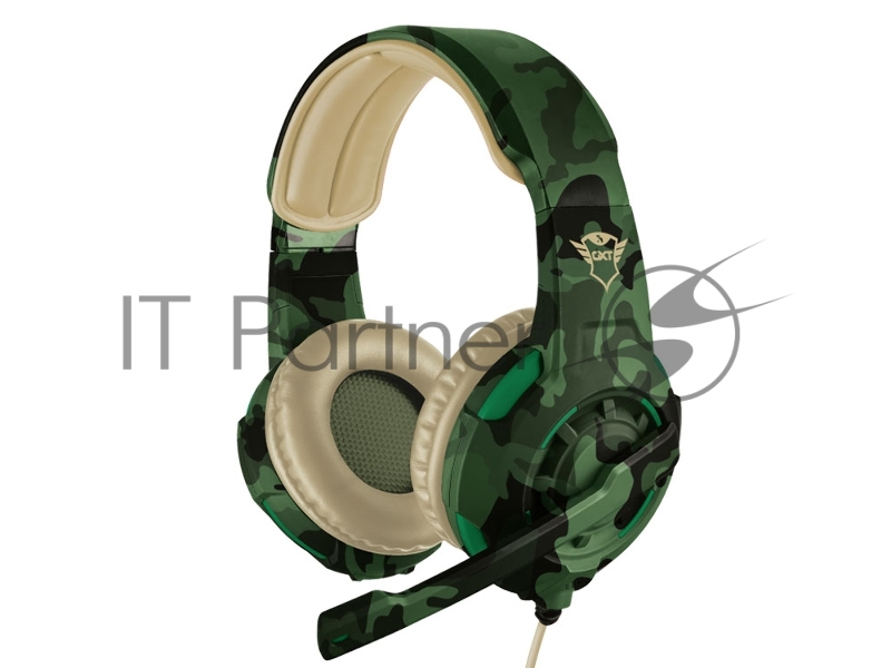 Гарнитура TRUST GXT 310C RADIUS green camo (настраиваемый микрофон,мощный звук,Кабель 1 м)