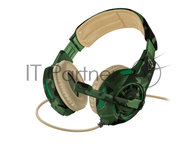 Гарнитура TRUST GXT 310C RADIUS green camo (настраиваемый микрофон,мощный звук,Кабель 1 м)
