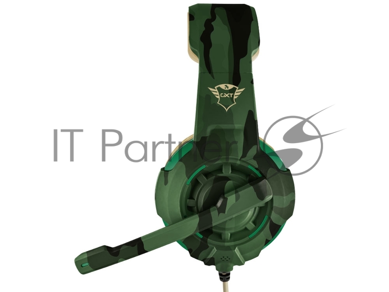 Гарнитура TRUST GXT 310C RADIUS green camo (настраиваемый микрофон,мощный звук,Кабель 1 м)