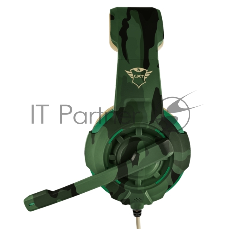 Гарнитура TRUST GXT 310C RADIUS green camo (настраиваемый микрофон,мощный звук,Кабель 1 м)