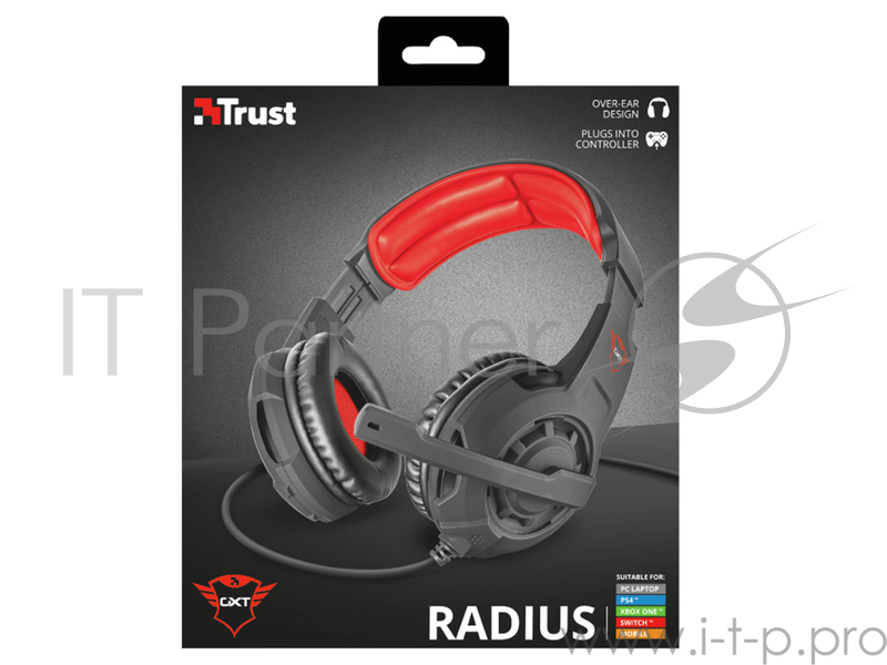 Гарнитура TRUST GXT 310 black red (Настройка микрофона и длины оголовья,Кабель1 м,Mini-jack 3.5 мм)