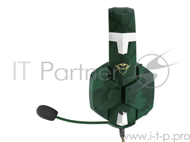 Гарнитура TRUST GXT 322C green camo (гибкий микрофон,Регулятор громкости,отключения микрофона,кабель 2м)