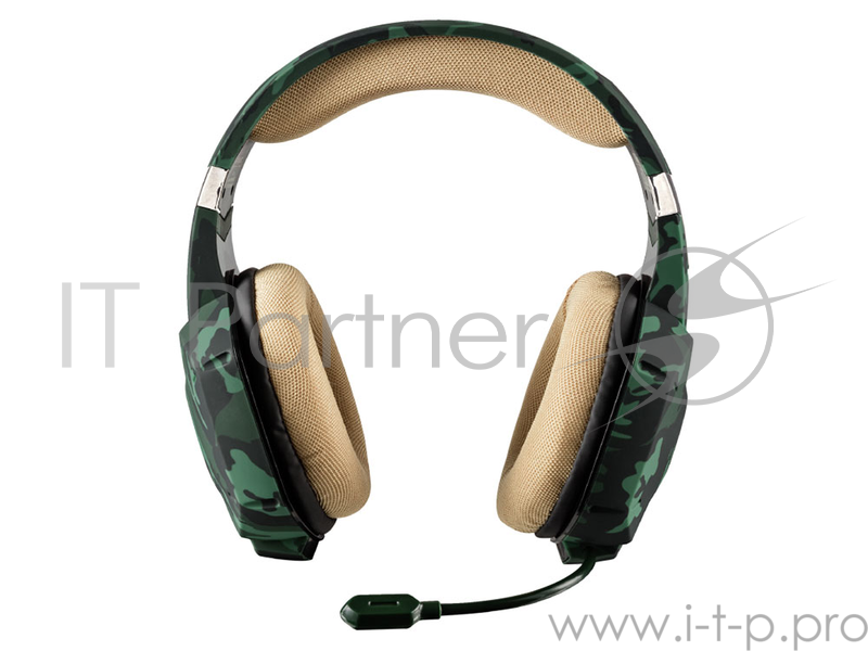 Гарнитура TRUST GXT 322C green camo (гибкий микрофон,Регулятор громкости,отключения микрофона,кабель 2м)