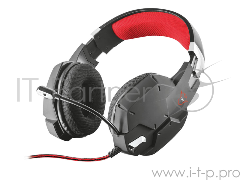 Гарнитура TRUST GXT 322 black red (гибкий микрофон,Регулятор громкости,отключения микрофона,кабель 2 м.)