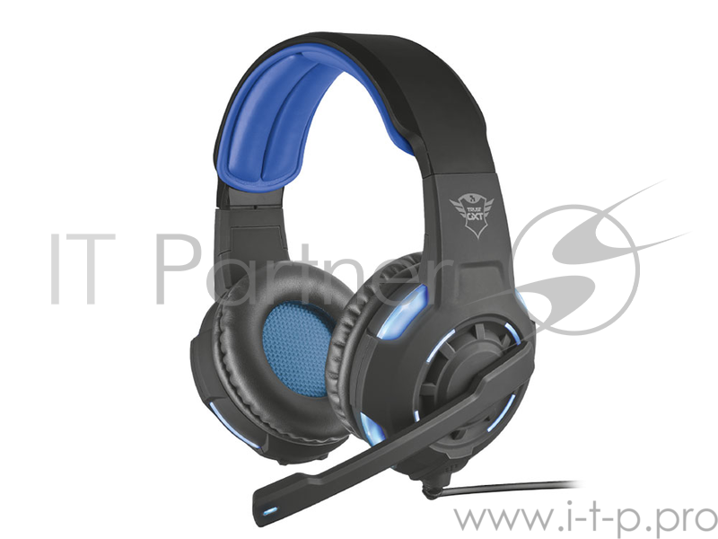Гарнитура TRUST GXT 350 RADIUS black blue (звук 7.1,USB,Подсветка)