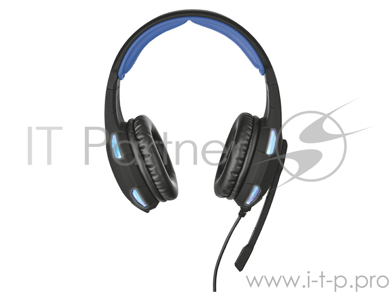 Гарнитура TRUST GXT 350 RADIUS black blue (звук 7.1,USB,Подсветка)