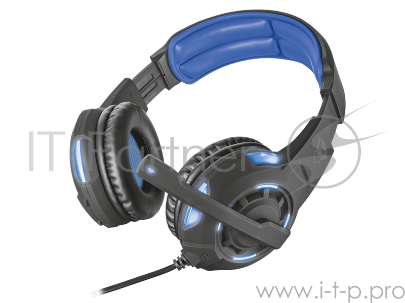 Гарнитура TRUST GXT 350 RADIUS black blue (звук 7.1,USB,Подсветка)