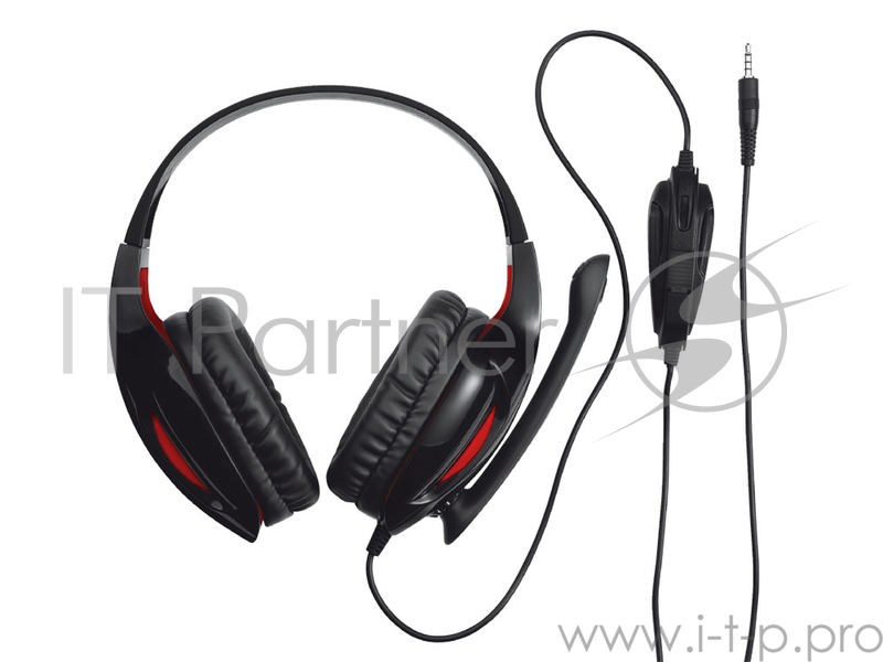 Гарнитура TRUST GXT 330XL black red (Складной микрофон,управление громкостью и отключением микрофона)