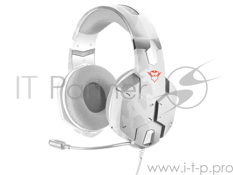 Гарнитура TRUST GXT 322W white camo (гибкий микрофон,Регулятор громкости,отключения микрофона,кабель 2м)