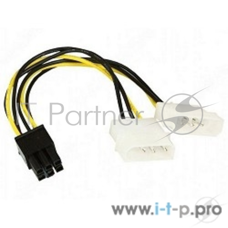 Кабель Bion Разветвитель питания 2xMolex-PCI-E 6pin, для подключения видеокарты к блоку питания БионBNCC-PSU-6