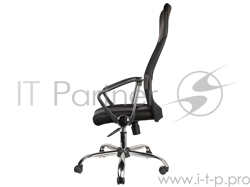 Кресло Recardo Smart (Чёрный, сетка/кожа, высота 1180-1270мм, спинка 740мм, Ш500*Г490, крест 700мм, макс. 120кг, газлифт/качание/откидывание)