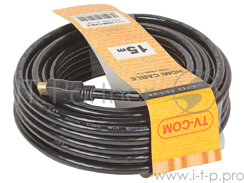 Кабель TV-COM Кабель цифровой (CG150S-15M) HDMI19M to HDMI19M, V1.4+3D, 15m 6939510810844