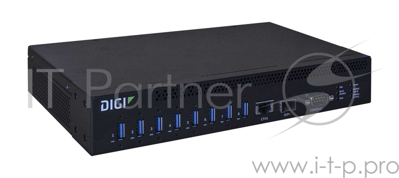 Коммутатор Digi AnywhereUSB 8 Plus eight USB 3.1 Gen 1 Ports, single 10M/100M/1G/10G Ethernet, single SFP+, 12VDC