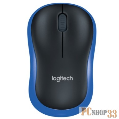 Оптическая мышь Logitech m185 910-002239, беспров., 2кн.+скр., черно-синий (USB)