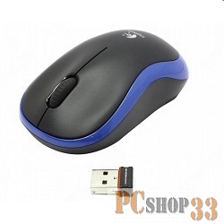 Оптическая мышь Logitech m185 910-002239, беспров., 2кн.+скр., черно-синий (USB)