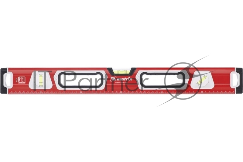 MATRIX Уровень алюминиевый, магнит фрезеров 3 глазка 2 комп, рукоятки, 1000 мм 34733
