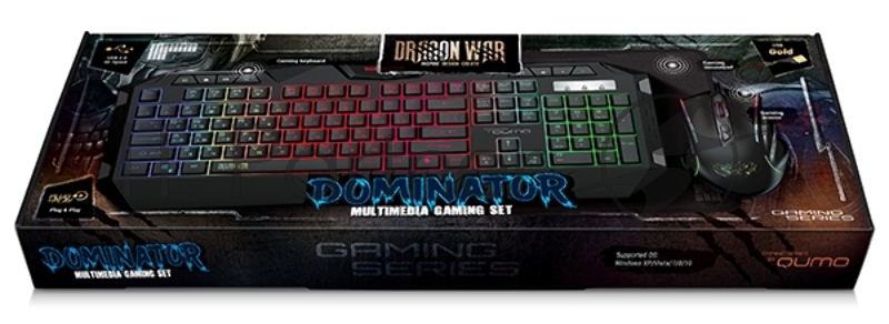 Игровой набор Qumo Aftershock K52/M68, кл-ра проводная, 104+10 клавиш, подсветка 7 цветов, мышь проводная, оптическая, 7 цветов, 1200/1600/2400/3200 dpi