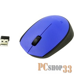Оптическая мышь Logitech M171 910-004640, беспров., 2кн.+скр., сине-черный (USB)