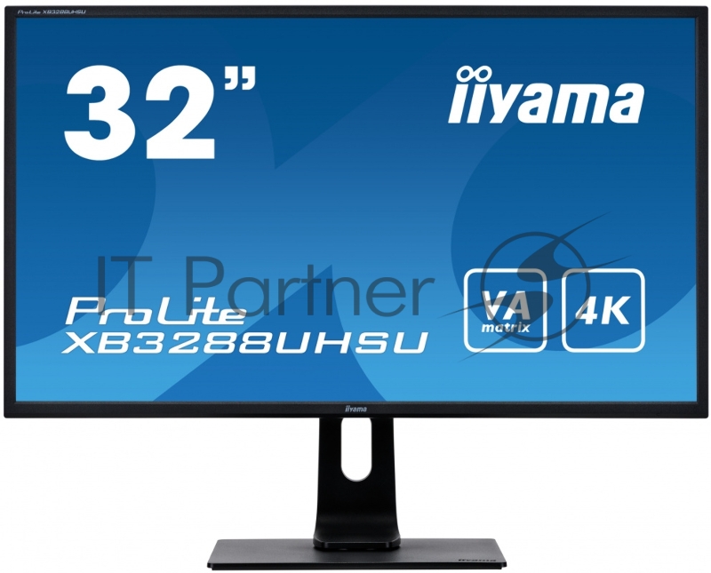 Монитор Iiyama 31.5 ProLite XB3288UHSU-B1 черный VA LED 3ms 16:9 HDMI M/M матовая HAS Pivot 3000:1 300cd 178гр/178гр 3840x2160 DisplayPort Ultra HD USB 6.8кг