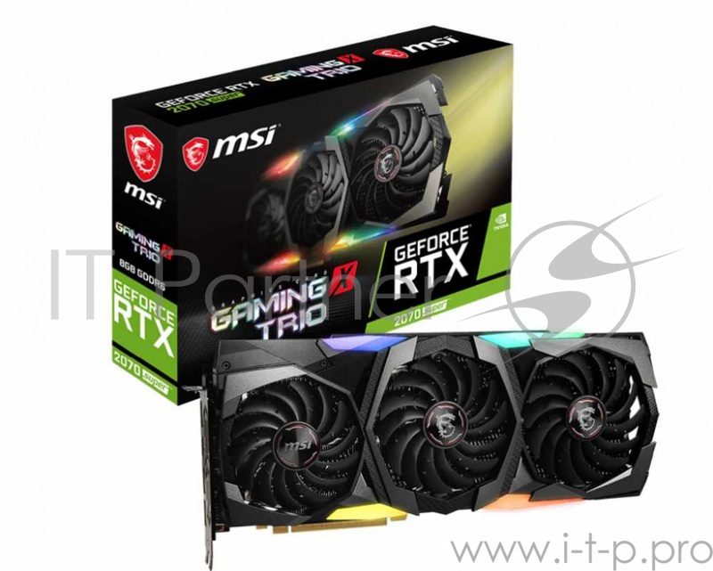 Видеокарта 8Gb <PCI-E> MSI GeForce RTX 2070 SUPER GAMING X TRIO <RTX2070SUPER, GDDR6, 256bit, HDMI, 3xDP, Retail>