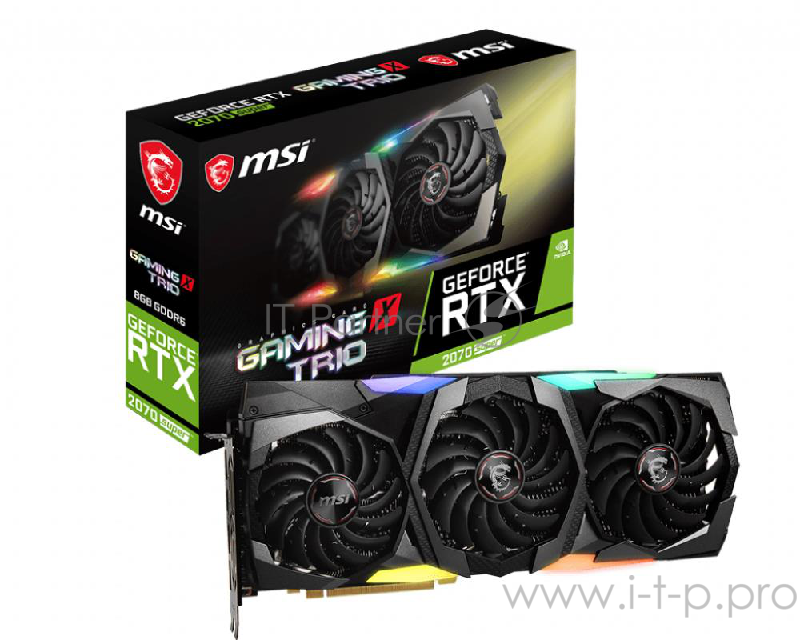 Видеокарта 8Gb <PCI-E> MSI GeForce RTX 2070 SUPER GAMING X TRIO <RTX2070SUPER, GDDR6, 256bit, HDMI, 3xDP, Retail>