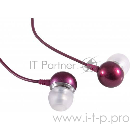 Наушники-вкладыши Defender RedBERRY /для плеера /Ø10 мм / 3.5 mm jack / улучш. звукоизоляция/ каб.1,2м./металл.