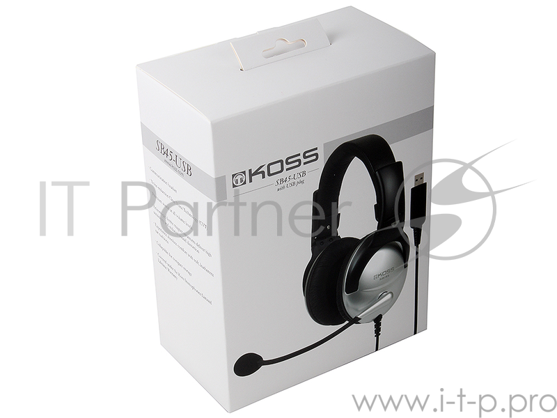 Наушники KOSS SB-45 {Гарнитура, закрытого типа с электретным микрофоном и VC,част. 18-20000 Гц,импеданс 100 Ом, чувствительность 103 дБ, шнур 2,4м}