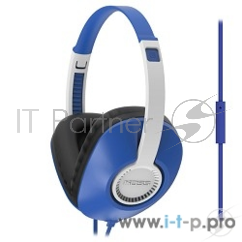 Наушники KOSS UR23iB Blue {20-20000Гц, сопротивл.34Ом, чувствит.94дБ, плоский шнур 1,2 м с микрофоном, цвет синий}