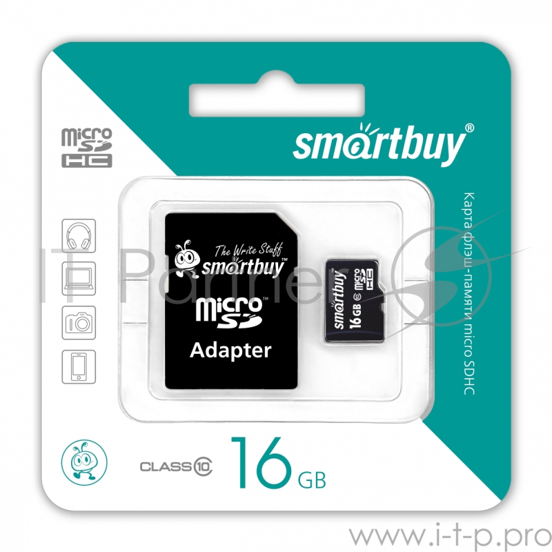 Карта памяти Micro SecureDigital 16Gb Smart buy SB16GBSDCL10-01 {Micro SDHC Class 10, SD adapter}