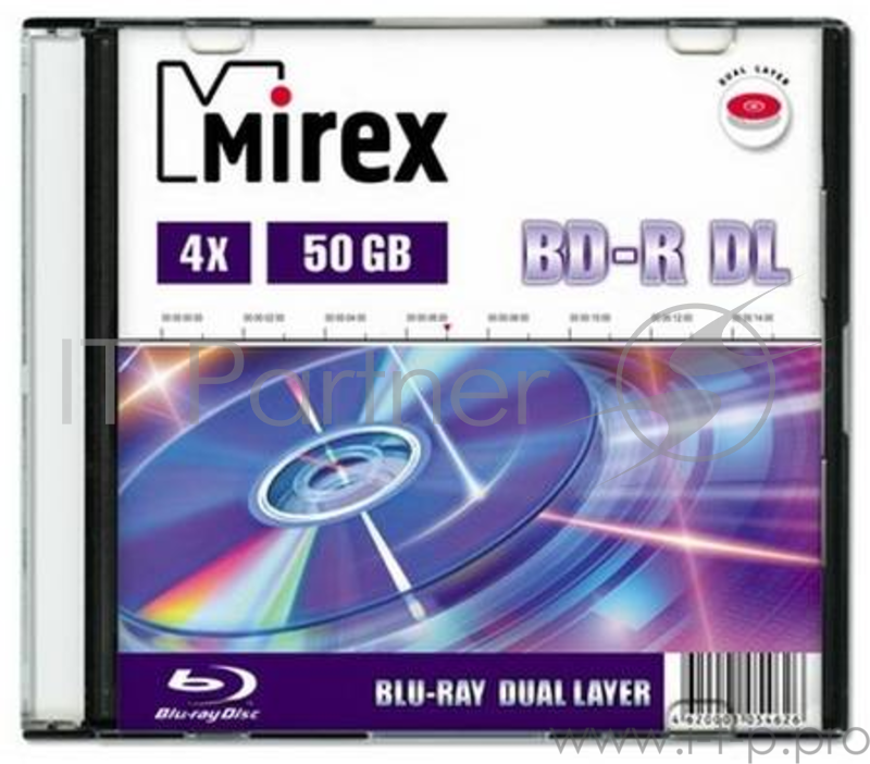 Диск BD-R Mirex 50 Gb, 4x, Slim Case (1), DL (1/50)