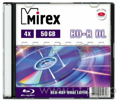 Диск BD-R Mirex 50 Gb, 4x, Slim Case (1), DL (1/50)