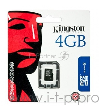 Флеш карта microSDHC 4Gb Kingston SDC4/4GBSP w/o adapter