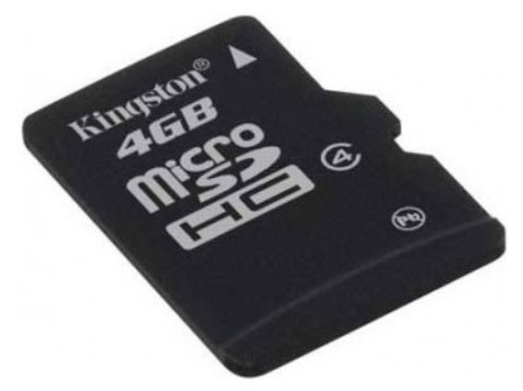 Флеш карта microSDHC 4Gb Class4 Kingston SDC4/4GB + adapter