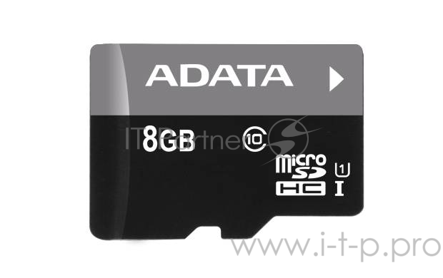 Карта памяти Micro SecureDigital 8Gb ADATA AUSDH8GUICL10-R {MicroSDHC Class 10 UHS-I}