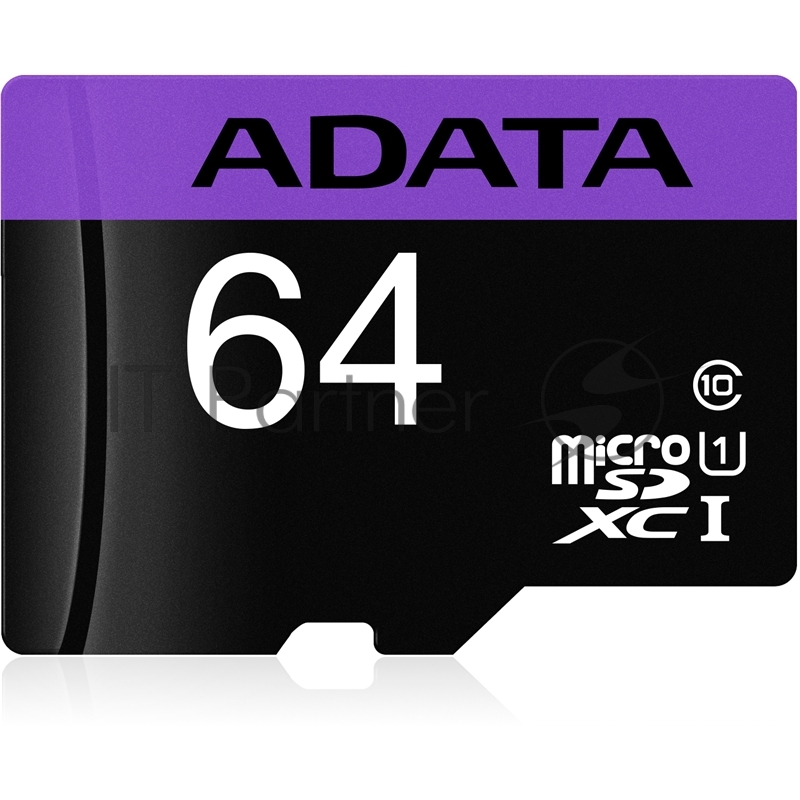 Карта памяти Micro SecureDigital 64Gb A-DATA AUSDX64GUICL10-RA1 {MicroSDXC Class 10 UHS-I, SD adapter}